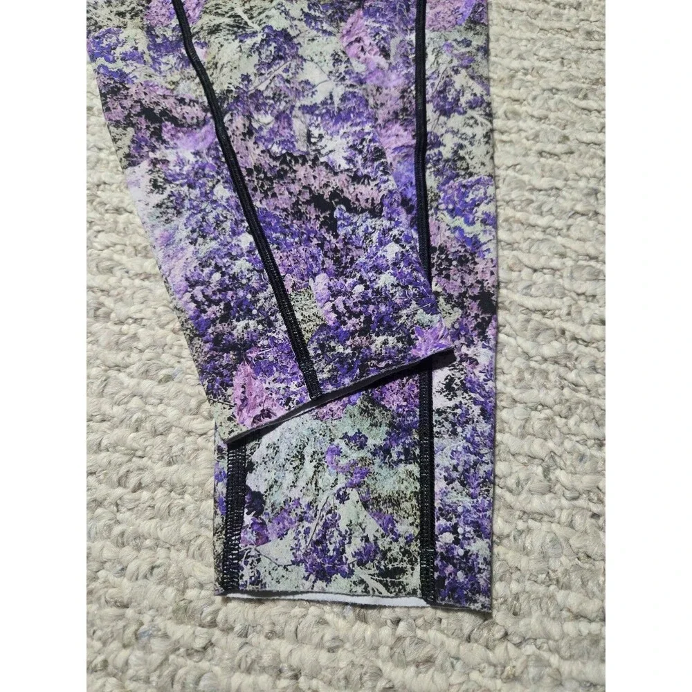 Lululemon Fast Free Crop II Nulux 19 Vivid Vision Purple Black Leggings size 4